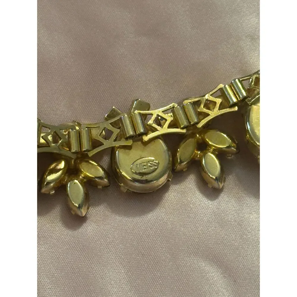 Signed Vintage WEISS Rhinestone Art Glass Dragon’s Breath Choker Statement Neck